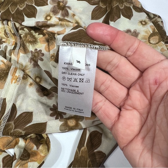 KWAIDAN Editions Vintage Print Long Sleeve Viscose Mesh Layering Floral Top - Picture 6 of 7